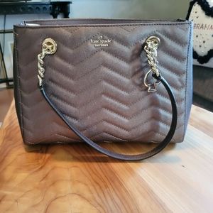 Kate Spade reads medium sized bronze shimmer leather bag